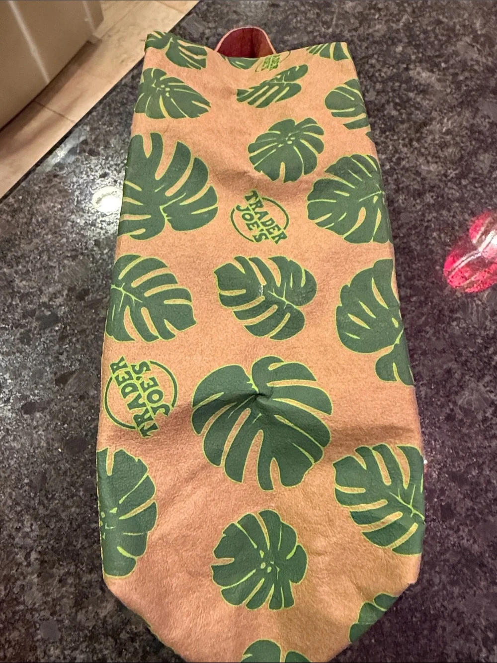 Trader Joes Toiletry Dopp Kit Monstera Leaf Print Washable